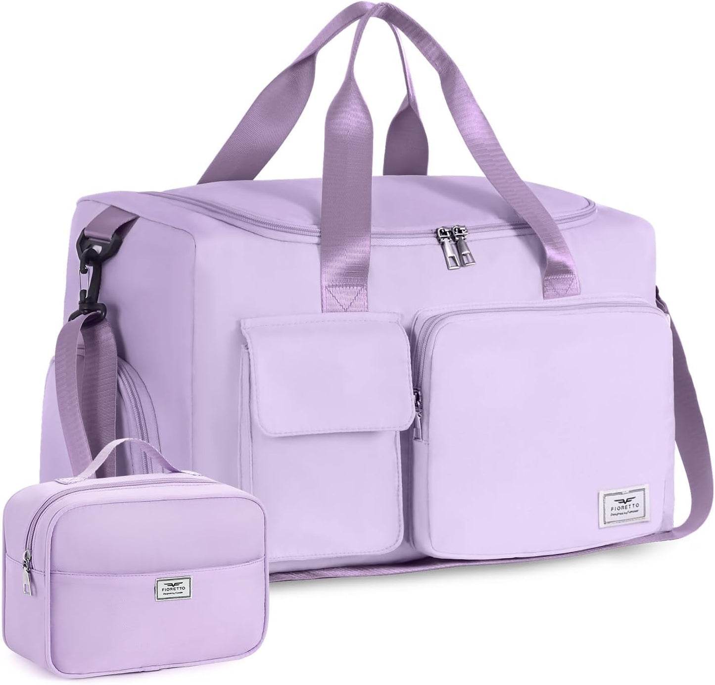 FIORETTO Women's Gym Duffle Bag with Shoes Compartment, 30L Capacity, Ideal for Travel, Gym, Sports, Duffel, Weekender