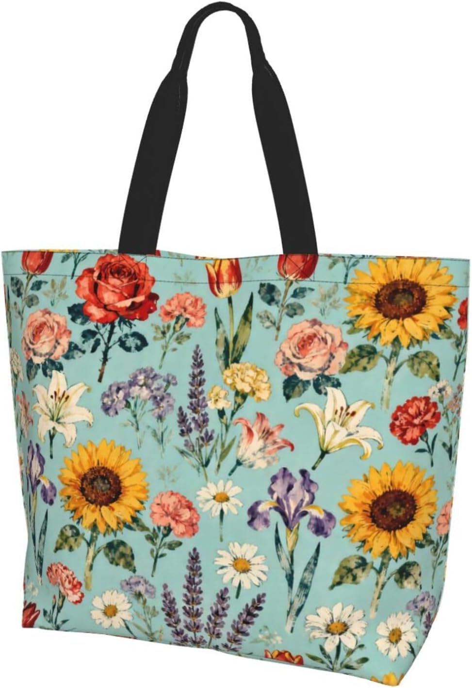 Tote Shoulder Bag Large Durable Reusable Eco-friendly Handbag Lightweight Stylish for Daily Use-19.7x15.7x5.9 Inch - Colors B