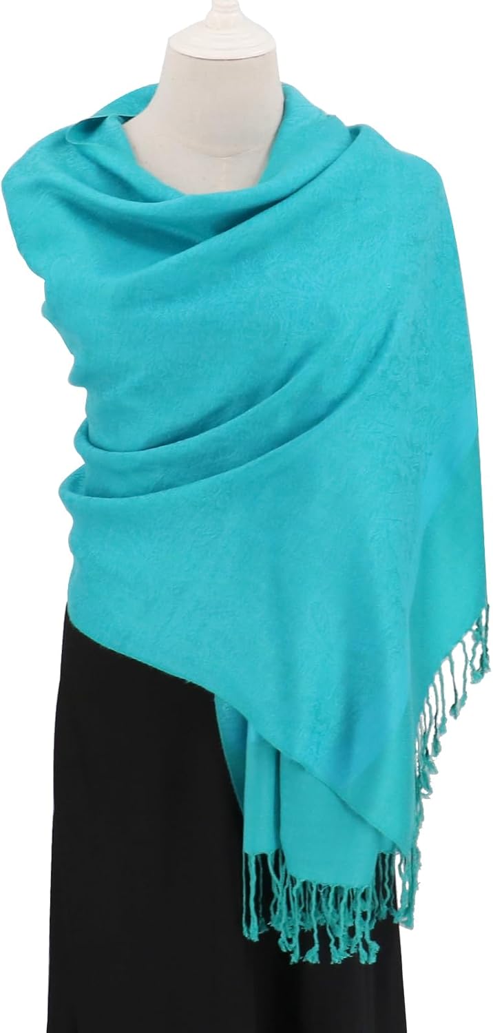 vimate Silky Paisley Pashmina Shawl Scarf-Women's Soft Double-side Jacquard Pashminas Wrap for Evening Dress Travel Shawl