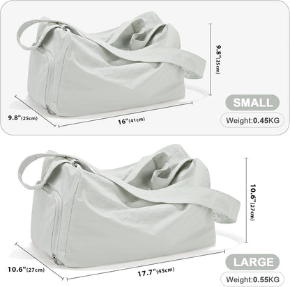 Small Gym Bag with Shoe Compartment, Workout Sport Duffle Bag for Women Travel, Waterproof Shoulder Overnight Bags Lightweight Carry on Tote Bags for Swim, Yoga, Dance