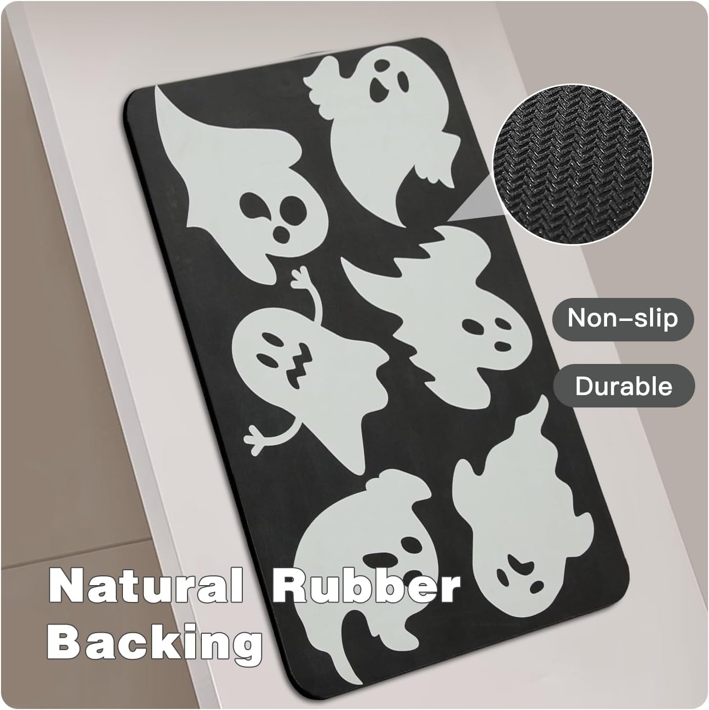 TYUU Bath Mat, Bathroom Rugs Non Slip Washable Thin Absorbent Quick Dry Bath Mat Fits Under Door Bathroom Floor Mat Perfect for Bath, Shower, or Sink 24"x36" Dark Grey