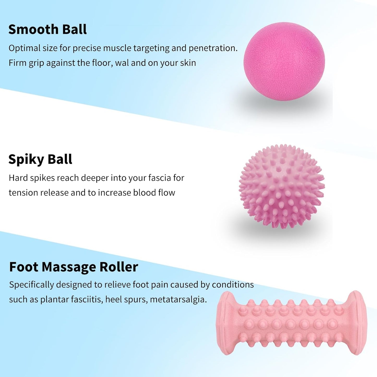 Plantar Fasciitis Relief,Foot Roller Massager,Massage Lacrosse Ball,Spiky Ball Therapy Set for Relieve Plantar Fasciitis,Foot Arch and Heel Pain,Neuropathy Pain Relief Feet,Deep Tissue Muscle Massage