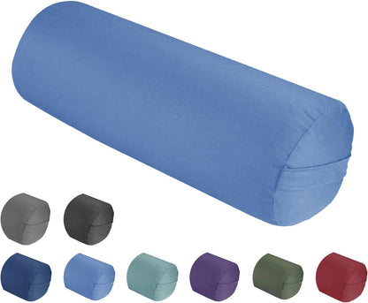 Yoga Bolster Pillow, Versatile Yoga Support Pillow for Restorative Yoga & Meditation 100% Cotton Bolster Pillow Blue Rectangle