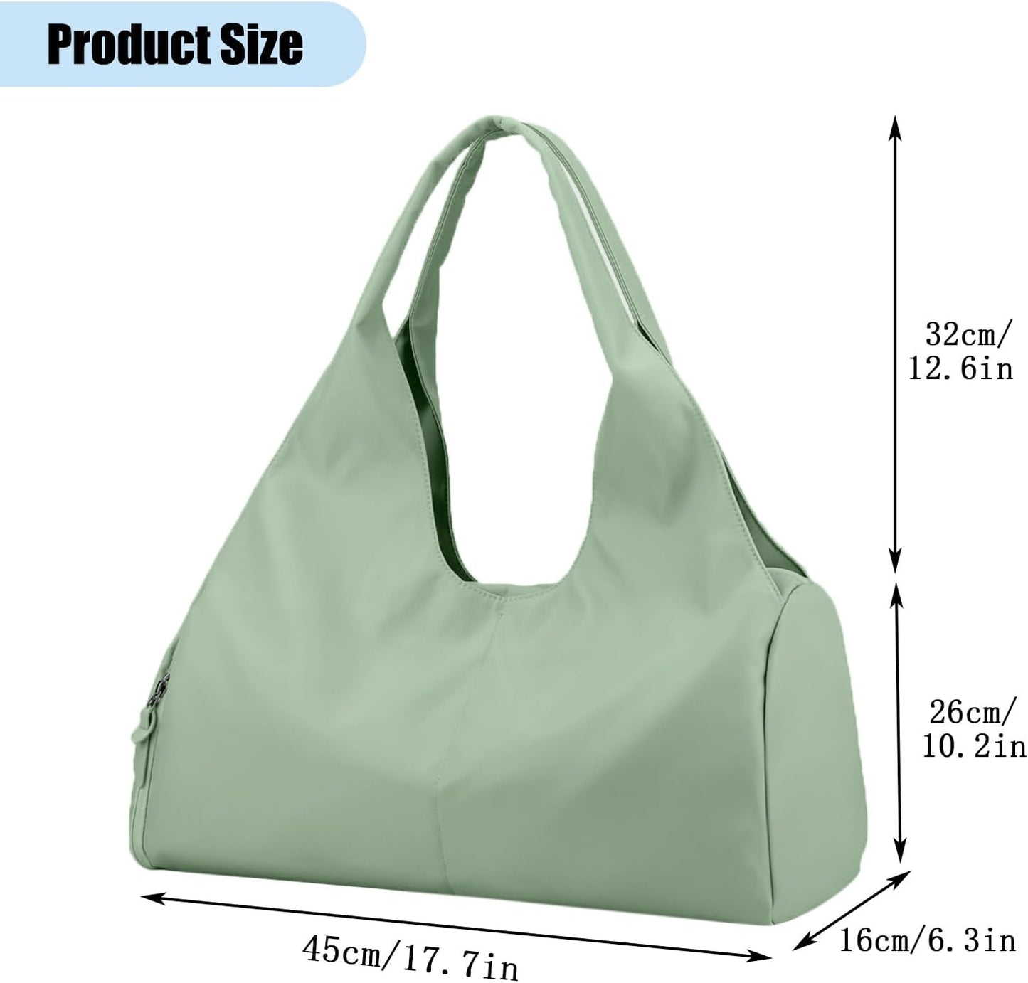 forestfish Yoga Gym Bag for Women with Shoes Compartment & Wet Dry Storage Pockets Lightweight Duffel Bag, Beige