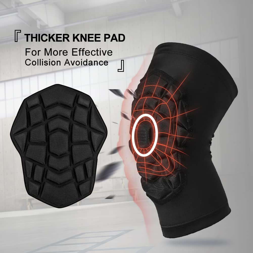 SZKANI Knee Pads Compression Leg Sleeve Knee Sleeve for All Sports Wrestling Protector Gear, 1 Pair of Knee Paded