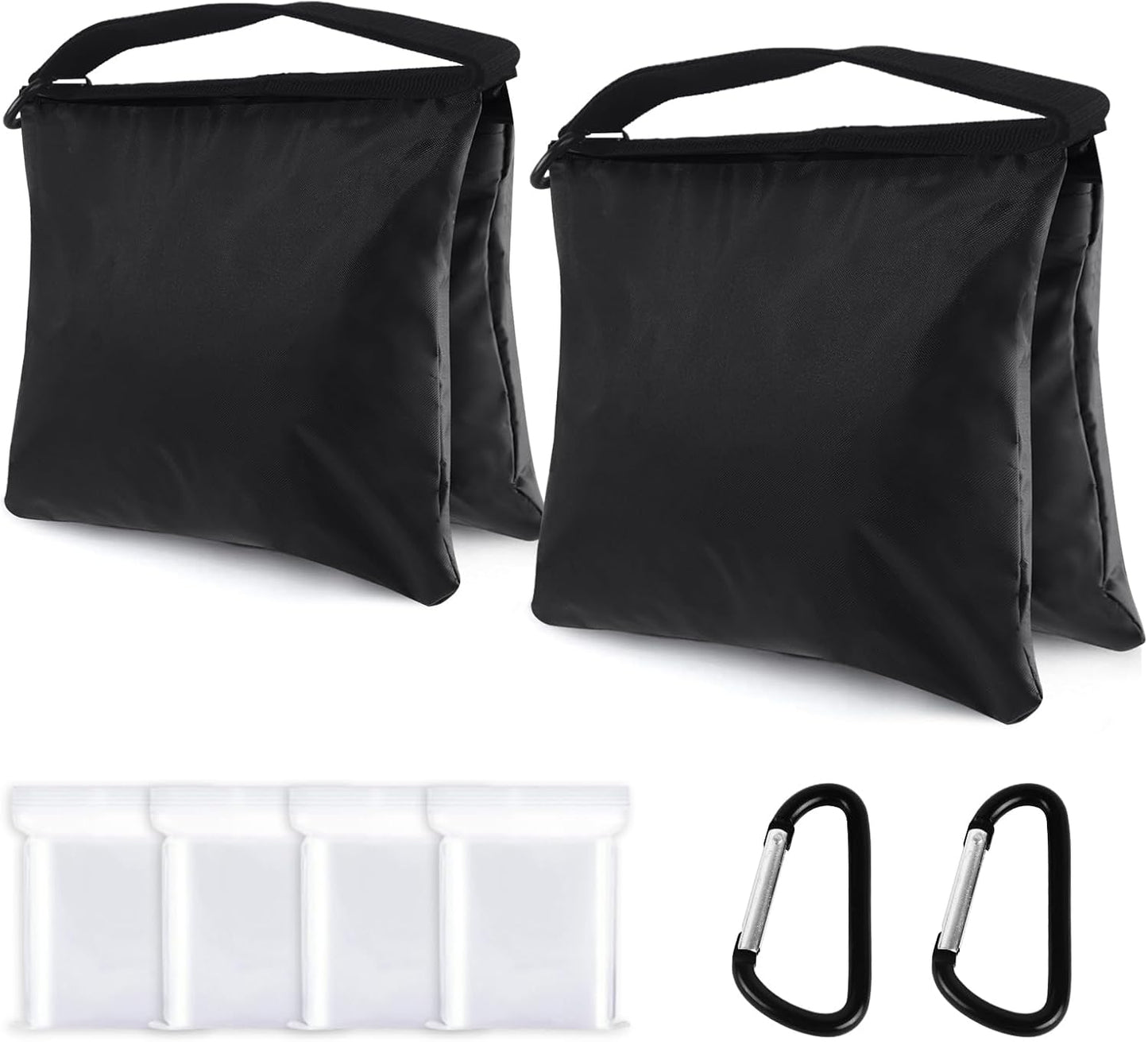 ABCCANOPY Photography Sandbag for Video Stand, Heavy Duty Weight Bags for Light Tripod, Camping Chair, 4 Packs (Black) No Sand