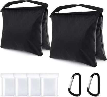 ABCCANOPY Photography Sandbag for Video Stand, Heavy Duty Weight Bags for Light Tripod, Camping Chair, 4 Packs (Black) No Sand