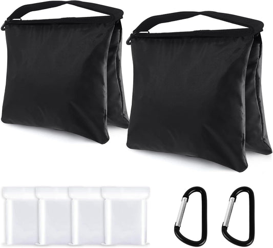 ABCCANOPY Photography Sandbag for Video Stand, Heavy Duty Weight Bags for Light Tripod, Camping Chair, 4 Packs (Black) No Sand