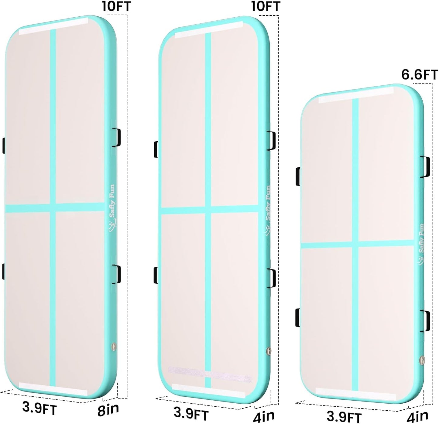 Inflatable Gymnastics Air Mat 6.6ft/10ft – Shock-Absorbing Tumble Track for Safe Home, Gym & Outdoor Training with Electric Pump