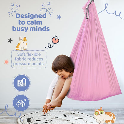 Aokitec Therapy Swing for Kids with Special Needs (Hardware Included) Snuggle Swing Cuddle Hammock Indoor Adjustable Aerial Yoga for Children with Autism, ADHD, Asperger, Sensory Integration