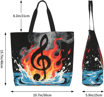 Tote Shoulder Bag Large Durable Reusable Eco-friendly Handbag Lightweight Stylish for Daily Use-19.7x15.7x5.9 Inch - Colors A