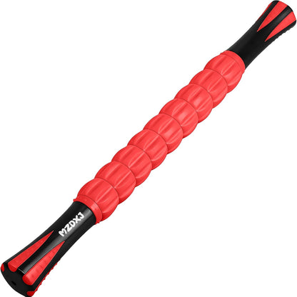 Muscle Roller Massage Roller Stick- Deep Tissue Fascia Blaster for Myofascial Pain Relief, Lymphatic Drainage & Body Sculpting, Handheld Physical Therapy & Recovery Tool (Gray black-18 inch)