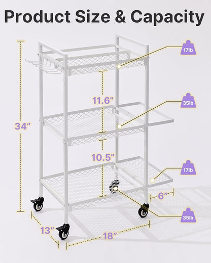 YOTTOY 3-Tier Gym Storage Rack for Home Gym–Multi-Functional Weight Rack, Dumbbell Rack, Yoga Mat Holder with Side Basket & 6 Hooks, Gym Equipment Organizer