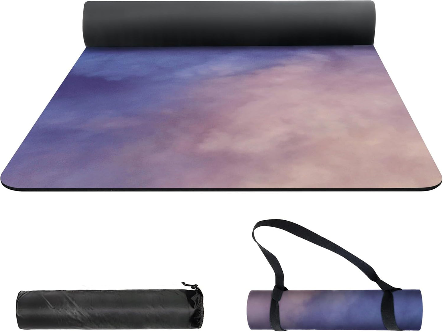 nuveti Yoga Mat Print Extra Thick TPE Non Slip Fitness Exercise Mat with Carrying Bag,72"x24" Extra Thick 6MM Exercise & Workout Mat for Yoga, Pilates Fitness and Floor Exercises - Colors B