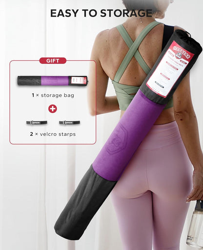 HAPBEAR Extra Large Yoga Mat - 72"x48"/78"x54", 1/4" & 1/3" Thick, Non-Slip, Durable, Eco-Friendly, Wide Exercise Mat for Home Workouts, Yoga, Pilates, Stretching, Meditation (Barefoot Exercise)