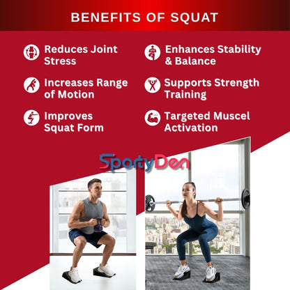 Squat Wedge Block - Non Slip Rubber - 3 Adjustable Angles - Men Shoe Size up to US11-4Pcs Set - Heel Elevated Squat - Calf Raises Ramp - Weight Lift & Stretch - 2 Bands & a Carry on Bag