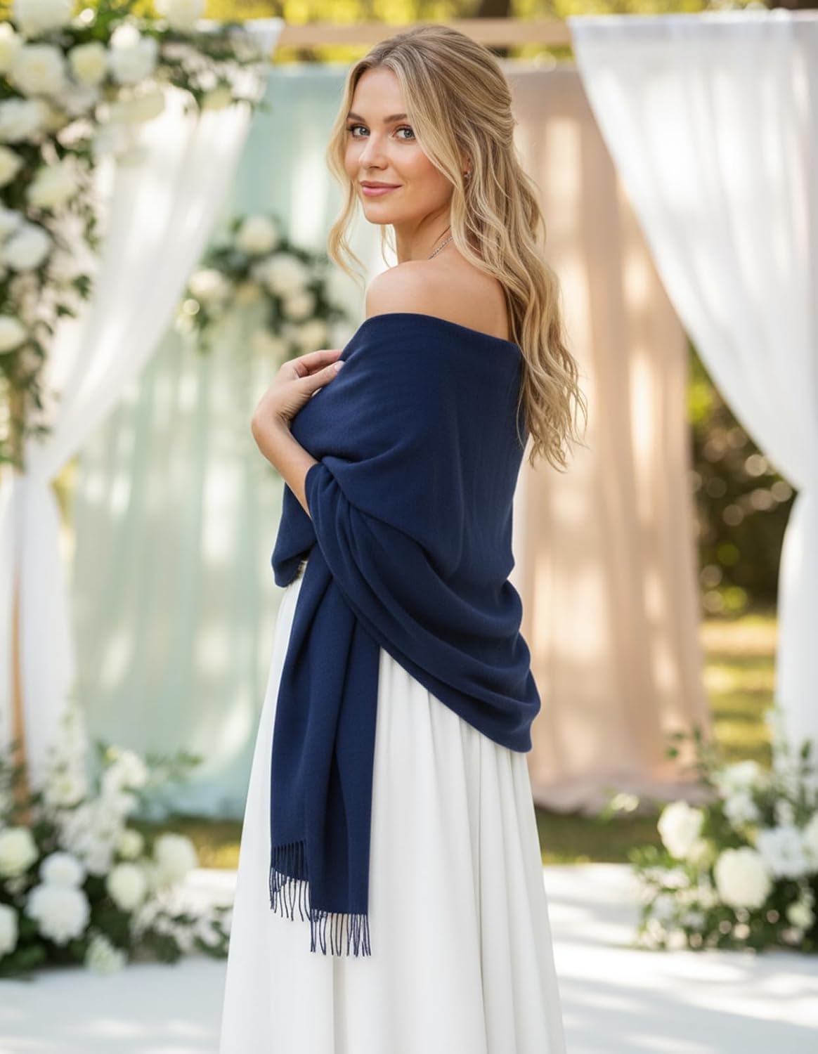 Women's Scarf Pashmina Shawls and Wraps for Evening Dress Wedding Bridal Bridesmaid Winter Warm Long Large Scarves - Colors A