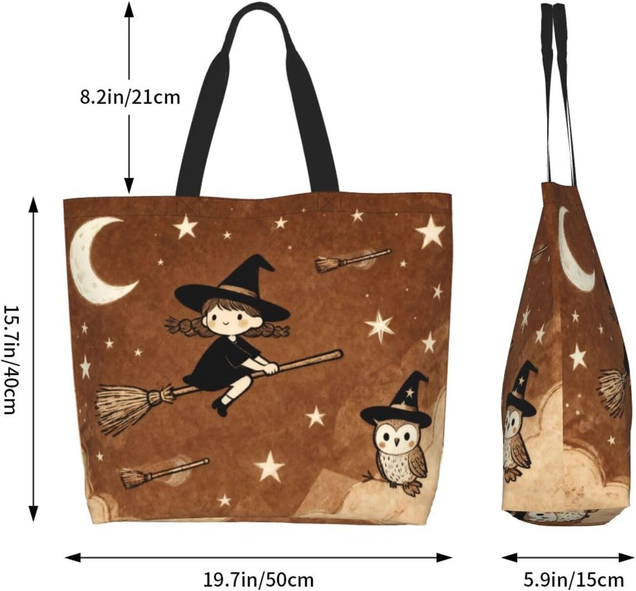 Tote Shoulder Bag Large Durable Reusable Eco-friendly Handbag Lightweight Stylish for Daily Use-19.7x15.7x5.9 Inch - Colors A