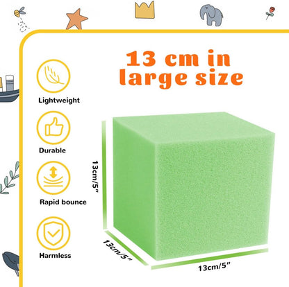 24PCS Foam Cubes 5"x5"x5"- Foam Pit Blocks Set, Soft Stacking Blocks for Indoor Games,Trampolines, Gymnastics, Parkour & Action Sport (6 Colors)