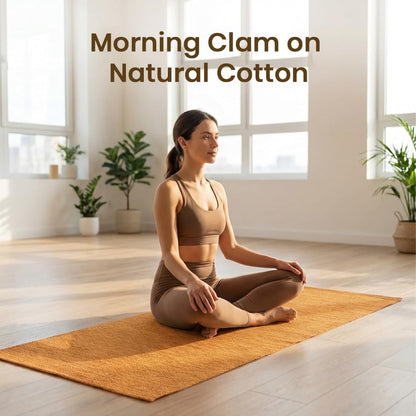 LFH Home Handmade Cotton Yoga Mat Cotton Rug picnic mat For Exercise, Workout, Fitness - Perfect Heavy Quality Eco Friendly Natural Cotton Woven Reversible Yoga Mats for Men & Women - 72x26 Inch.