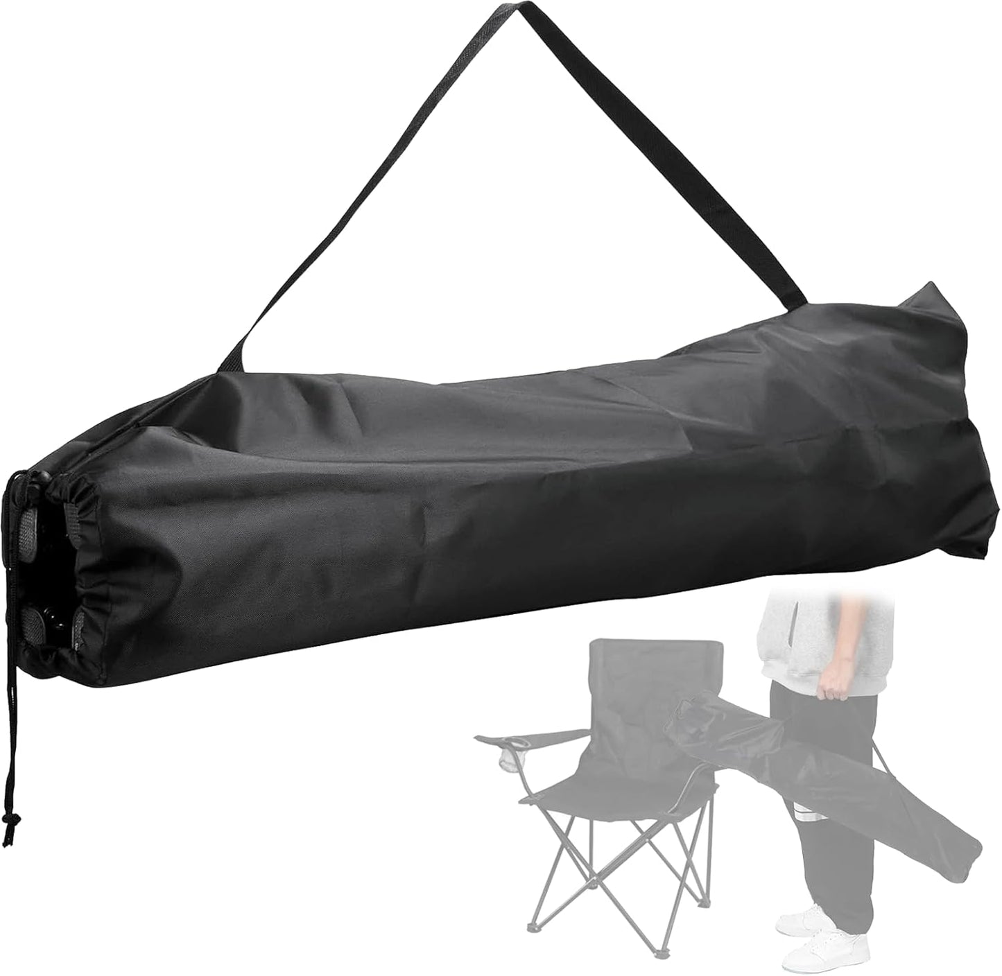 Camping Chair Replacement Carry Bag, Folding Chair Storage Bag With Shoulder Strap & Drawstring, Durable, Tear-Resistant, Outdoor Travel for camping chairs with a folded length under 37in(No Chair)