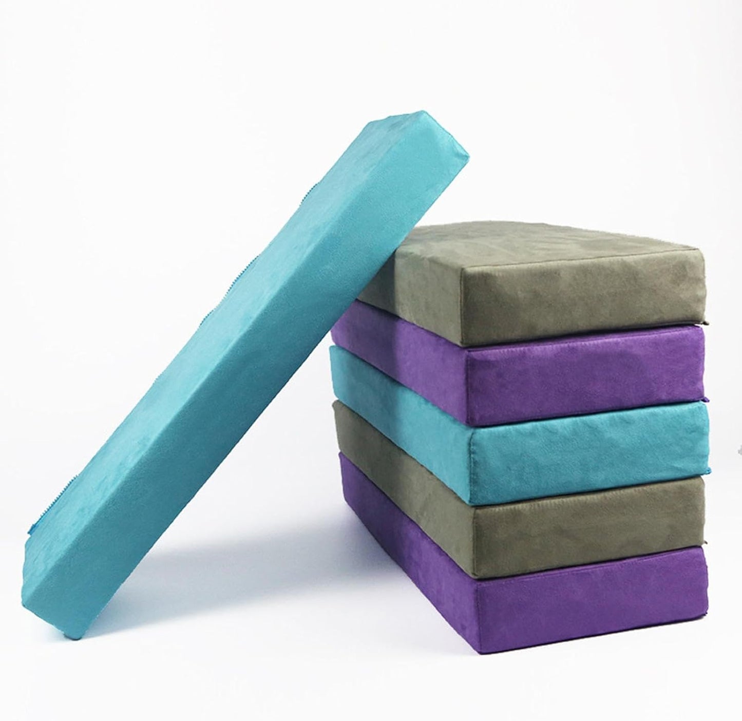 Yoga Bolster Pillow Set for Restorative Yoga Block Sponge Cushion Versatile Support Removable Cover Suede Cloth Suitable for Back Support Meditation P