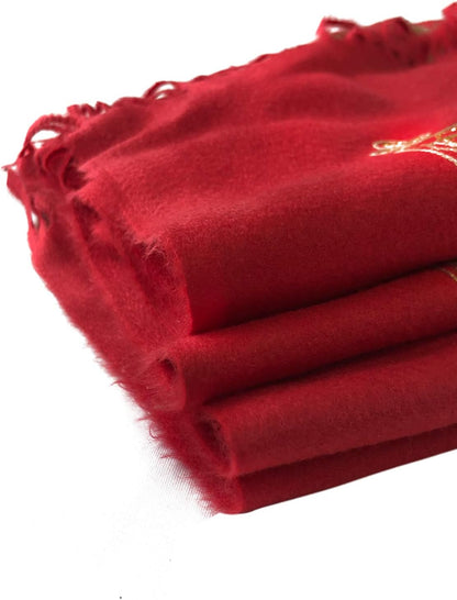 Urban CoCo Women's Embroidered Oversize Tassel Shawl Scarf Wraps for Women