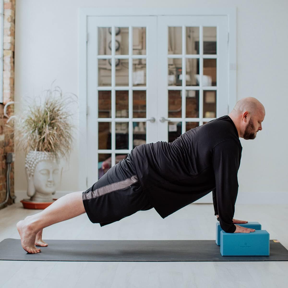 Hugger Mugger 5 in. Big Foam Yoga Block - Extra Large Size, Dense Foam, Reliable Support, Beveled Edges for Comfort, Great if You're Taller or Less Flexible