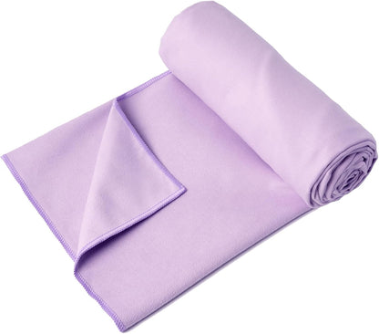 Eunzel Hot Yoga Towel Non Slip Yoga Mat Towel Non-Slip Sweat Absorbent Towel for Hot Yoga, Pilates and Workout 72" x 26.5", Blue