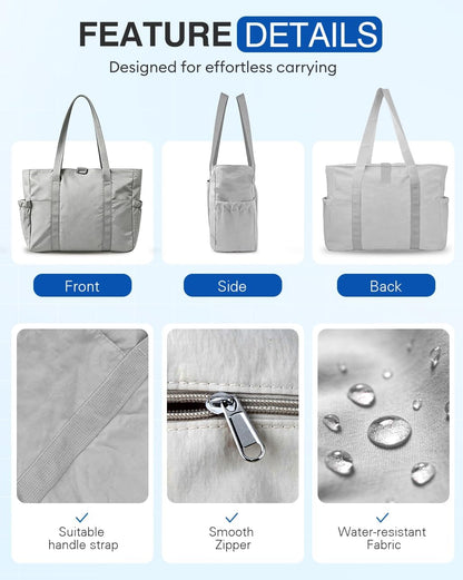 Tote Bag for Women, 26L Capacity Travel Purses Work Bag, Small Zipper Tote Bag for Travel Nurse Gym Teacher