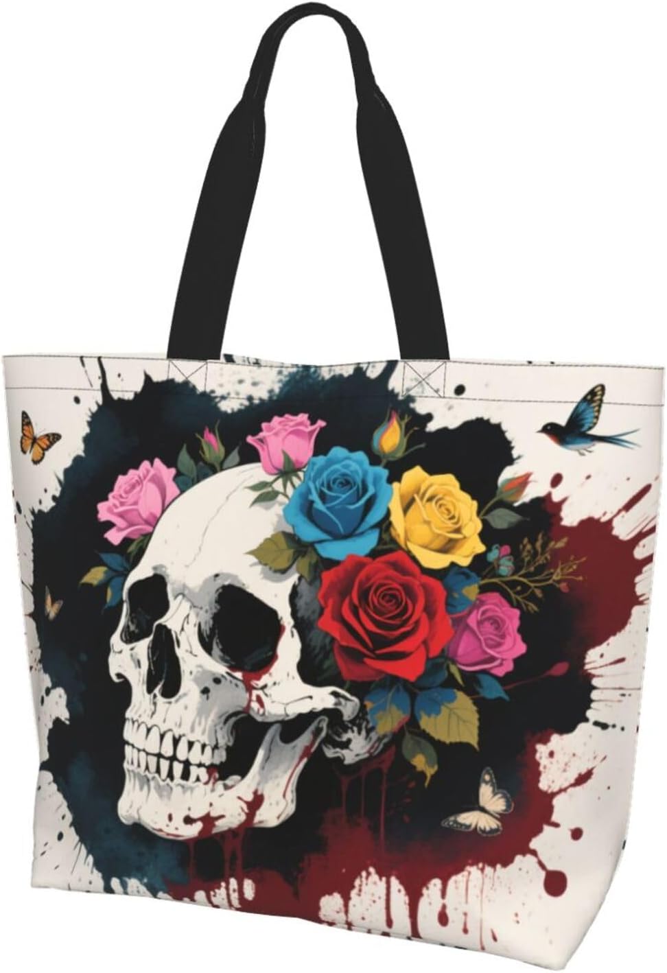 Tote Shoulder Bag Large Durable Reusable Eco-friendly Handbag Lightweight Stylish for Daily Use-19.7x15.7x5.9 Inch - Colors A