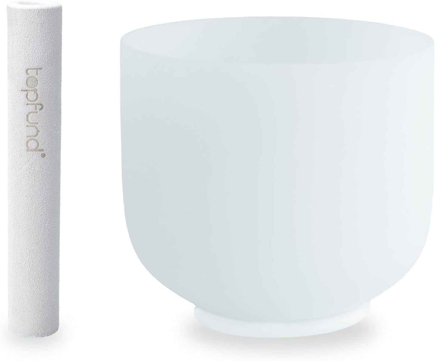 TOPFUND F Note Crystal Singing Bowl 10 inch Heart Chakra with Heavy Duty Carrying Case and Suede Mallet