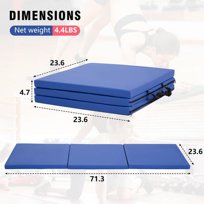 Yoga Mat Thick 2 Inch Workout Flooring for Home Gym - Exercise, Gymnastics, Tumbling, Pilates, Dance Equipment - Foldable Foam Play Mat for Kids and Adults