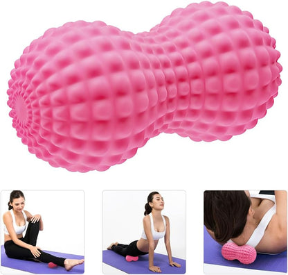 SELEWARE Peanut Massage Ball, Peanut Double Lacrosse Massage Roller Ball for Back Neck Shoulder Spine Legs Hips, Deep Tissue Peanut Roller Ball Trigger Point Muscle Massage Ball, Black