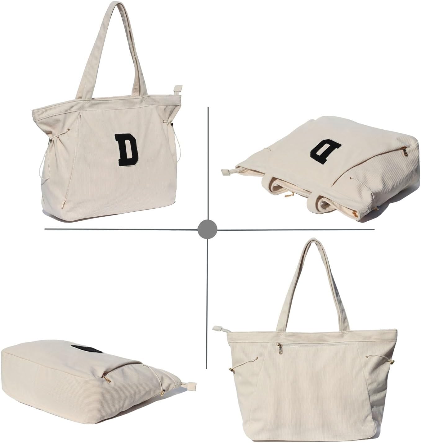 ESVAN Corduroy Yoga Tote Bag Gifts for Women Drawstring Yoga Mat Bag for Office Workout Travel Carryall Pilates Gym