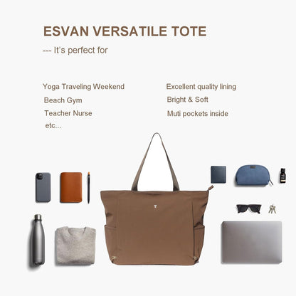 ESVAN Yoga Mat Bag Yoga Tote Carrier Shoulder Bag Carryall Tote for Office,Yoga,Pilates,Travel,Beach and Gym