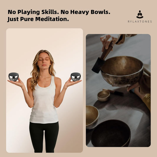 Meditation System,Electronic Tibetan Singing Bowl,Sound Bath Machine for Meditation,Mindfulness,Sound Bath,Chakra Healing, Stress Relief,Sound Therapy,Yoga Practice,Relaxation