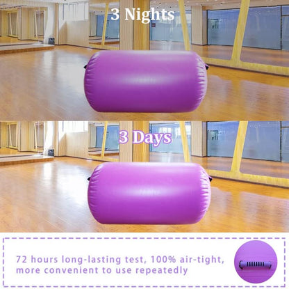 CZGBRO Gymnastics Barrel Air Roller with Pump, Inflatable Tumbling Equipment Air Mat Octagon Mat for Backhandspring Training Cheerleading Home Use