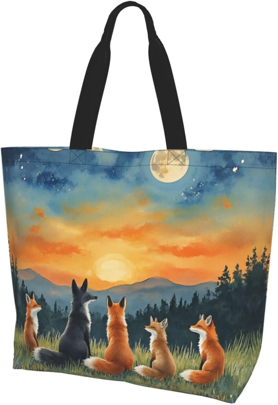 Tote Shoulder Bag Large Durable Reusable Eco-friendly Handbag Lightweight Stylish for Daily Use-19.7x15.7x5.9 Inch - Colors A