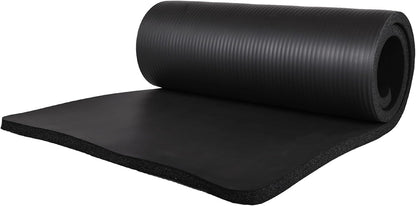 BalanceFrom 71x24 Inches Yoga Mat with Knee Pad and Optional Blocks – Extra 1-Inch Thick Non-Slip Foam with Anti-Tear Surface and Carrying Strap for Home, Studio, or Gym Workouts