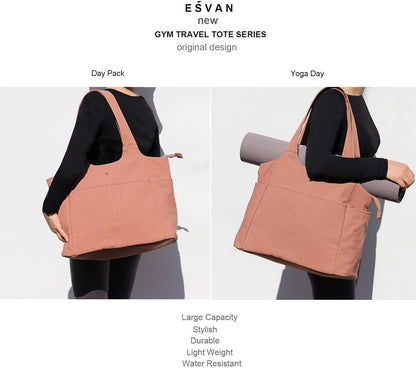 ESVAN Yoga Tote Bag Mat bag Women Shoulder Bags Carryall Tote for Travel Office Workout Gym Nurse Beach