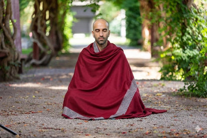 Soft Premium Wool Blend Meditation Shawl - Large Unisex Prayer Wrap, Oversize Scarf & Versatile Blanket