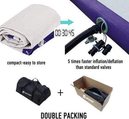 AKSPORT Gymnastics Air Mat Tumble Track Tumbling Mat Inflatable Floor Mats with Air Pump for Home Use/Tumble/Gym/Training/Cheerleading/Parkour/Beach/Park/Water