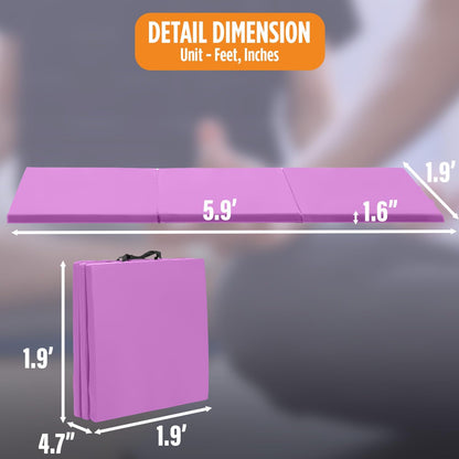 Gymnastics Mats Foldable Tumbling Mats Portable Gymnastics Exercise Mat Thick Gymnastics Tumbling Mats Pad Home Exercise Panel Mat With Carrying Handles