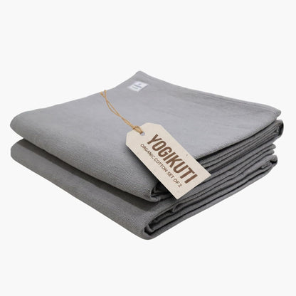 Yogikuti Iyengar Cotton Yoga Blanket Set of Two – Thick Handwoven Yoga Blankets for Restorative Yoga, Meditation & Pranayama – Premium Cotton Yoga Blanket for Support & Comfort in Pranayama