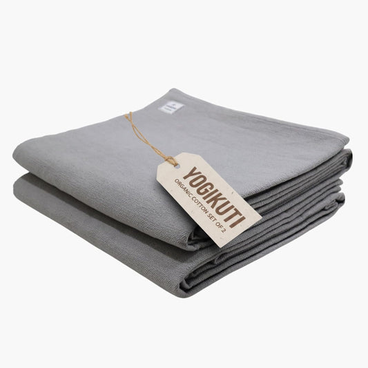 Yogikuti Iyengar Cotton Yoga Blanket Set of Two – Thick Handwoven Yoga Blankets for Restorative Yoga, Meditation & Pranayama – Premium Cotton Yoga Blanket for Support & Comfort in Pranayama