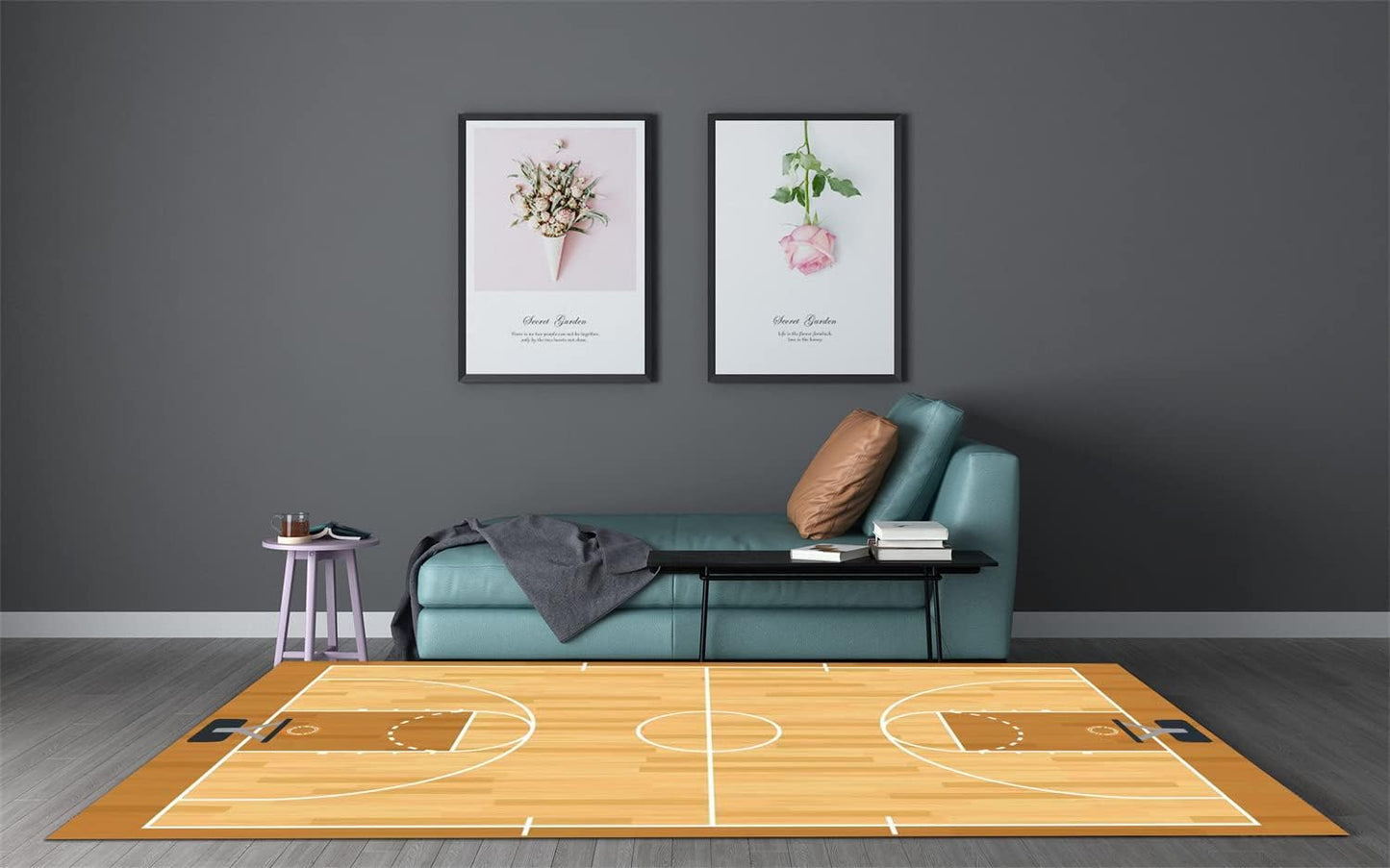 Sports Field Area Rug,5x7ft, Soccer Field Chalked Blackboard Football Stadium Board Painted Non-Slip Soft Carpet Floor Mat Indoor Living Room Bedroom Rugs Yoga Mat Home Decor