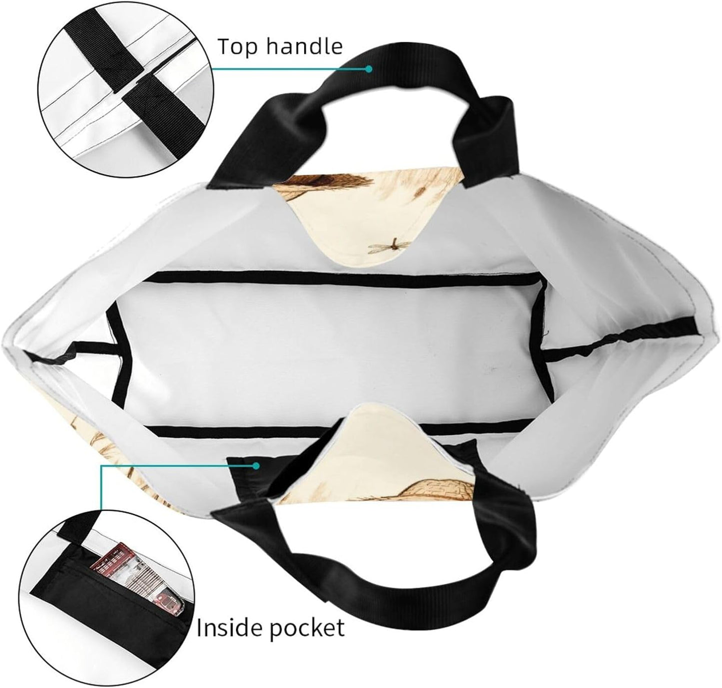 Tote Shoulder Bag Large Durable Reusable Eco-friendly Handbag Lightweight Stylish for Daily Use-19.7x15.7x5.9 Inch - Colors A