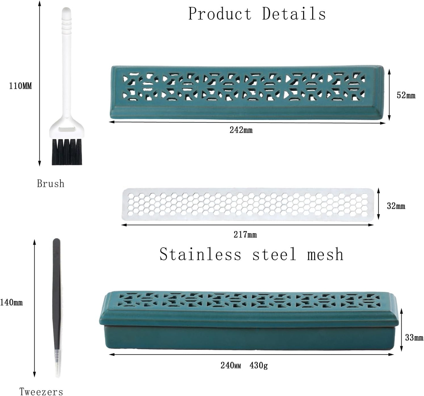 CEREMONY Incense Holder for Sticks, Ceramic Insence-Stick Holder Ash Catcher, Incense Holder Timkburner for Meditation Yoga Spa Room Incense Holder (Lever Brown)