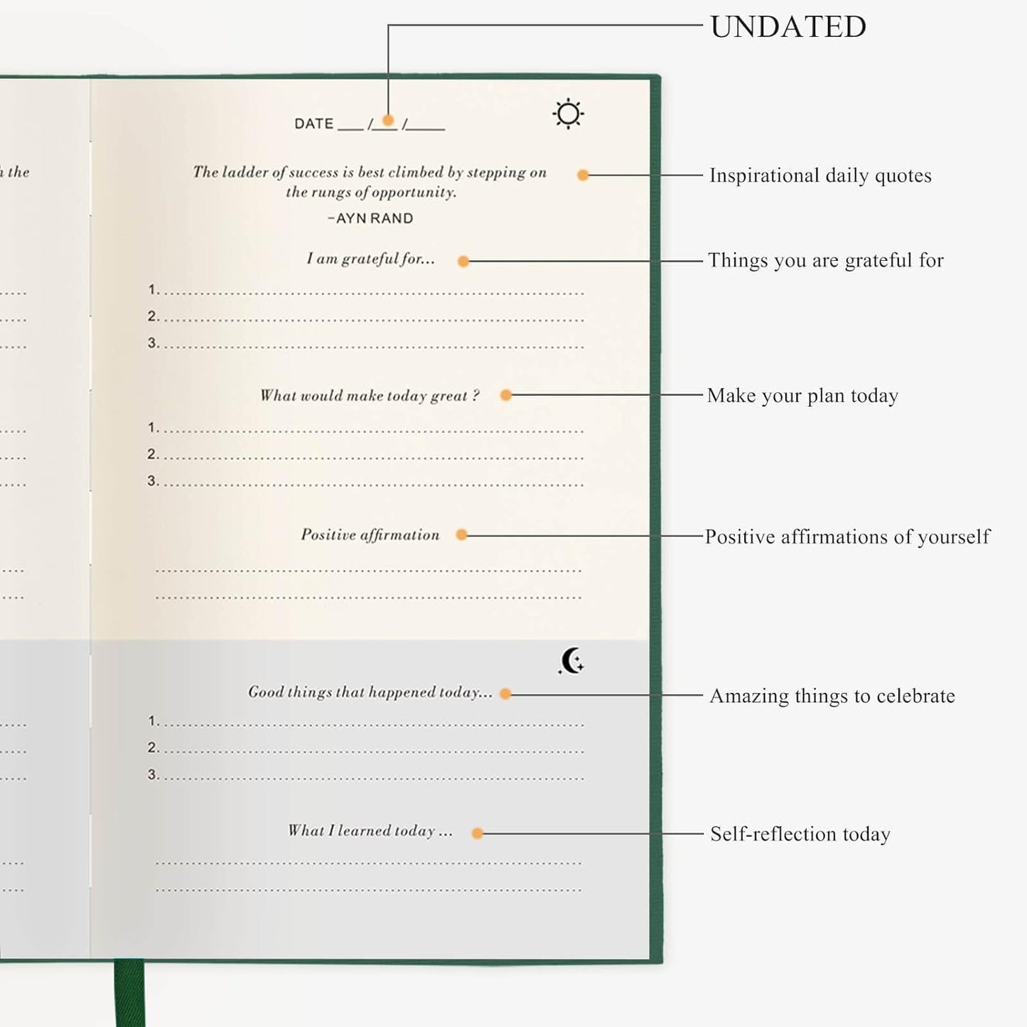 The Gratitude Journal for More Happiness, Optimism, Affirmation & Reflection - An Effective Manifestation Guide Journal, Undated Daily Journals for Women & Men (Beige)